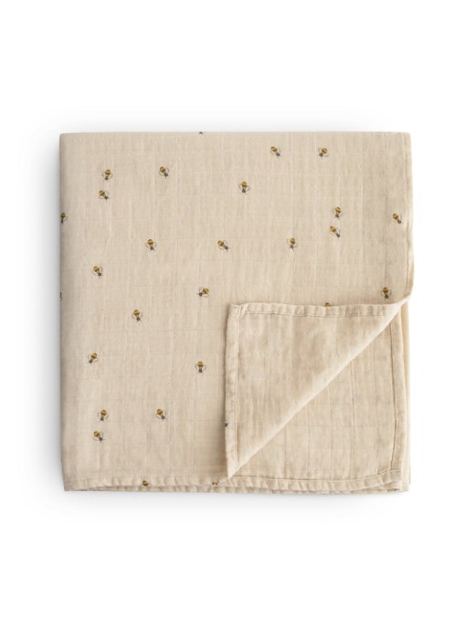 Mushie Otulacz Organiczny 120x120 cm Bees | Ecobobo