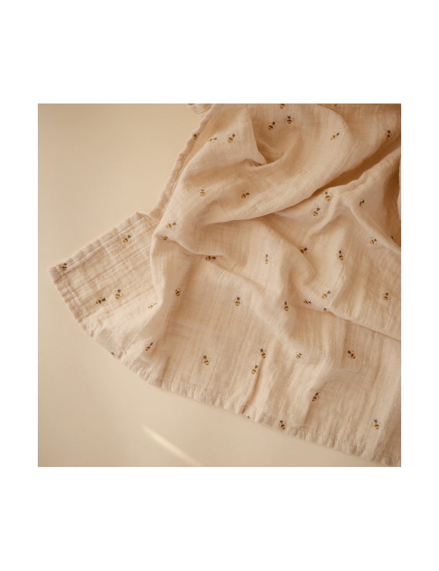 Mushie Otulacz Organiczny 120x120 cm Bees | Ecobobo