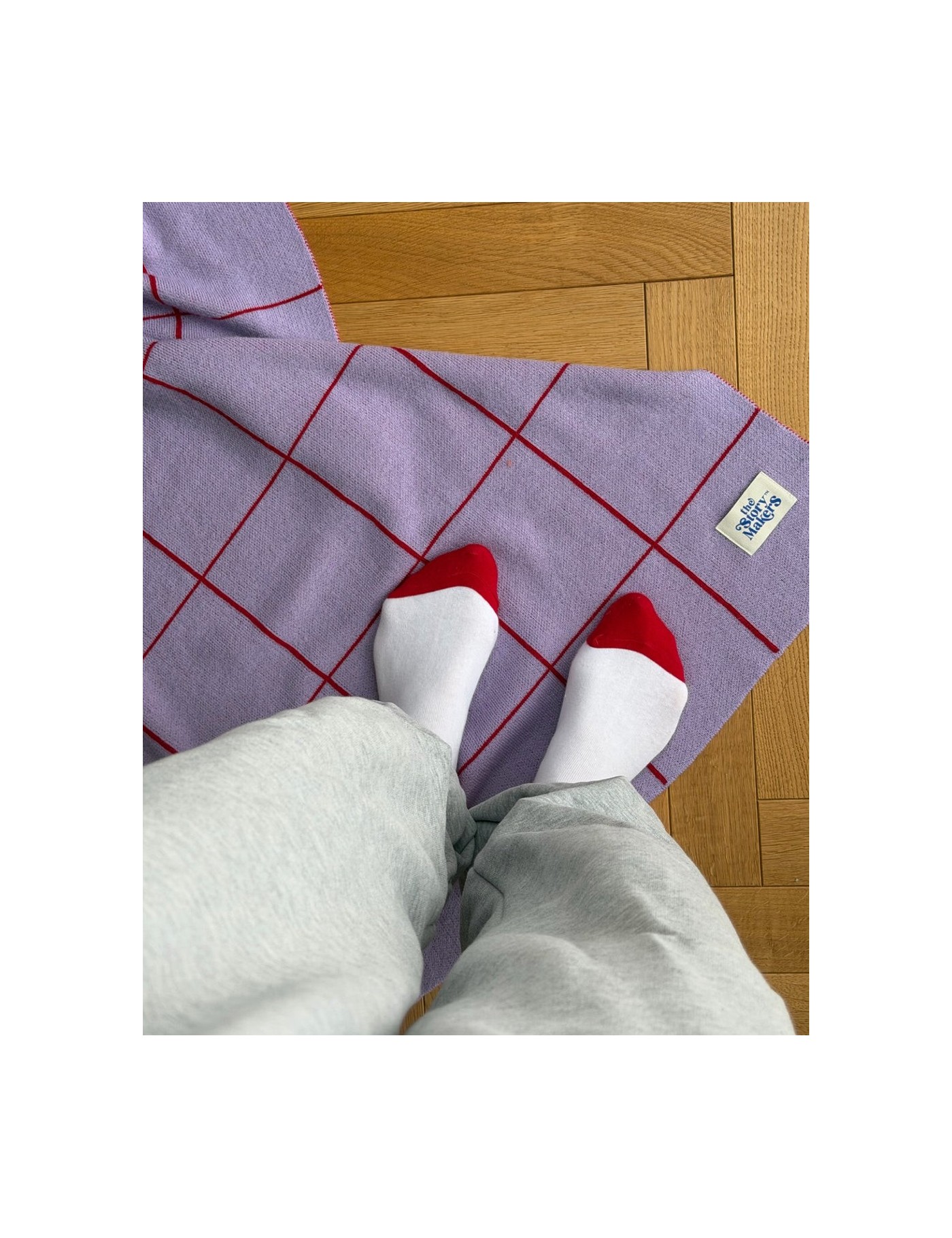 Koc Merino 100x140 cm Lawendowy w Kratkę | Ecobobo Koc Merino 100x140 cm Lawendowy w Kratkę | Ecobobo