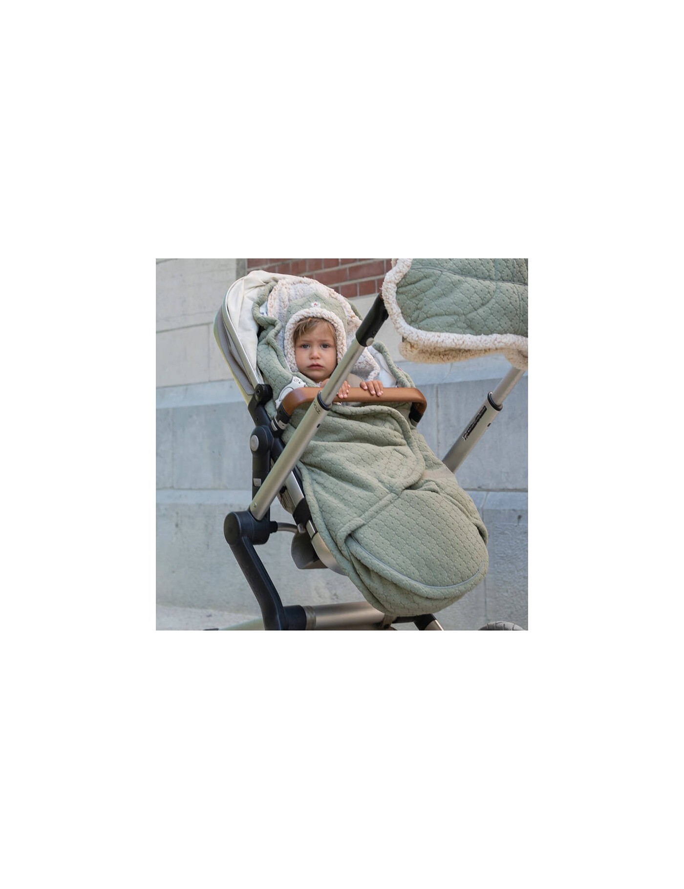 Lodger Fleece Elm – szałwiowy śpiworek do wózka – Ecobobo