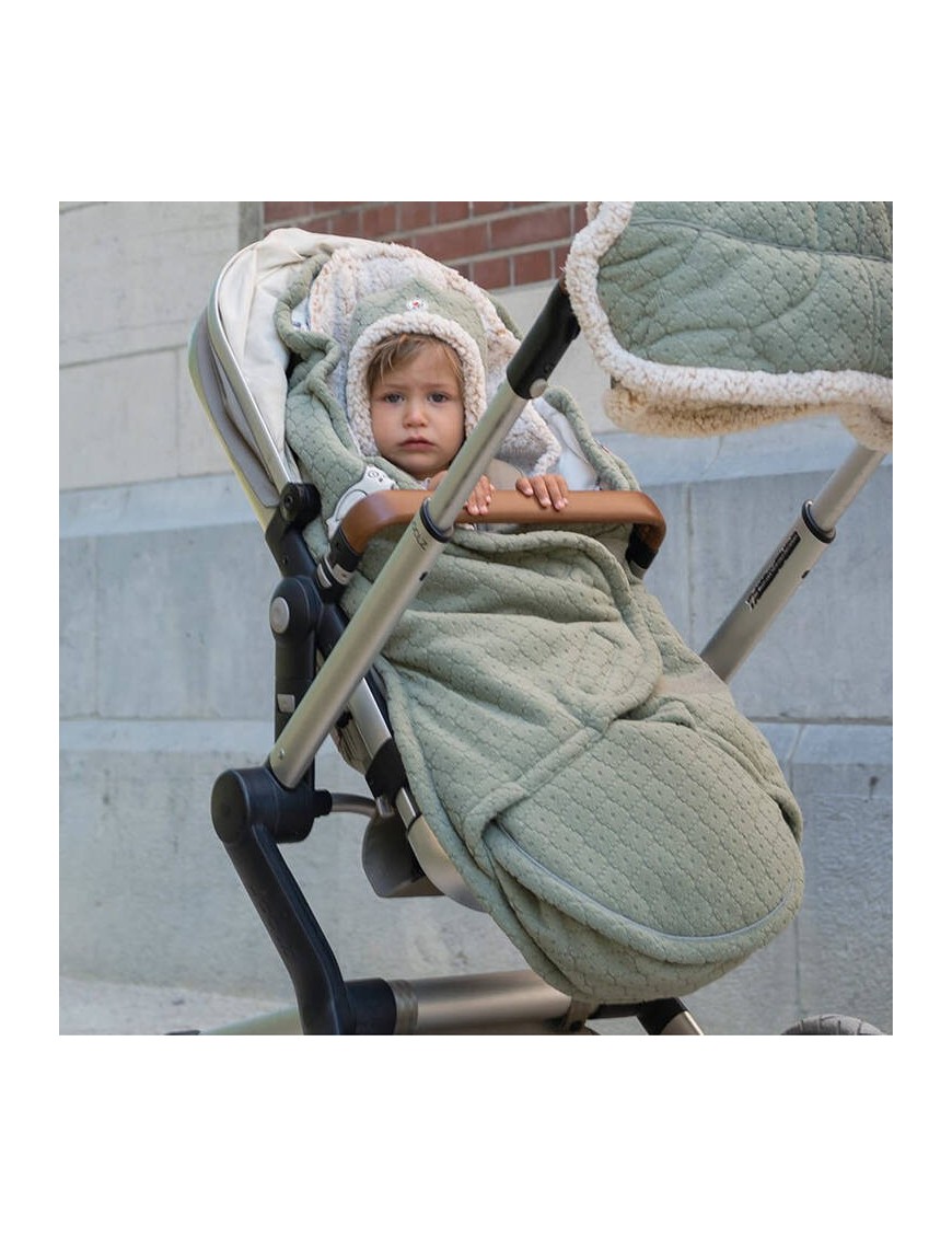Lodger Fleece Elm – szałwiowy śpiworek do wózka – Ecobobo