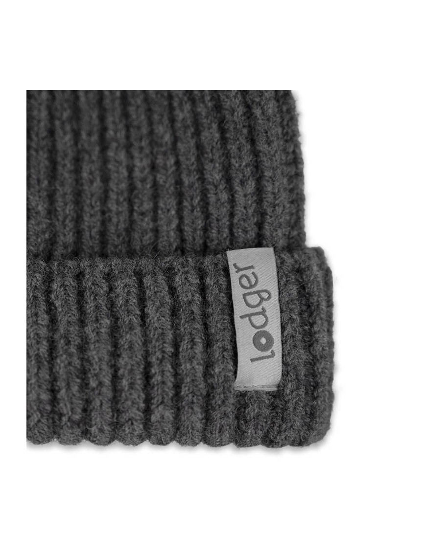 Lodger Czapeczka z wełny merino 100% grafitowa Pigeon