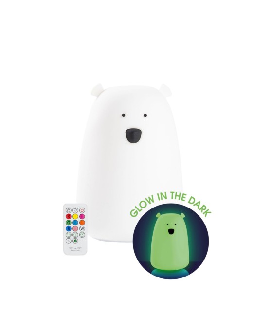 Rabbit & Friends Miś Duży – lampka silikonowa z pilotem – Ecobobo
