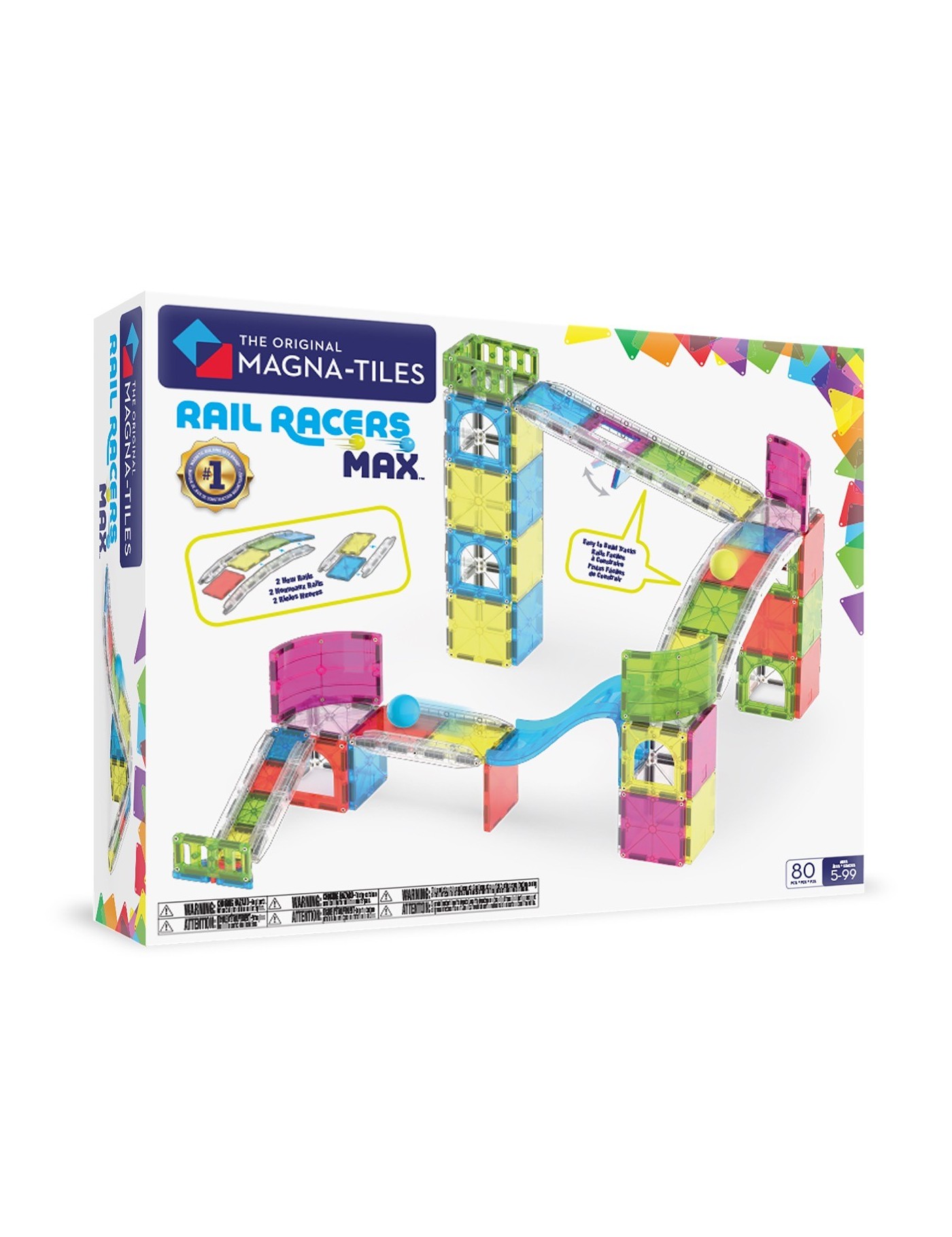 MAGNA-TILES Rail Racers Max 80 Elementów | Ecobobo