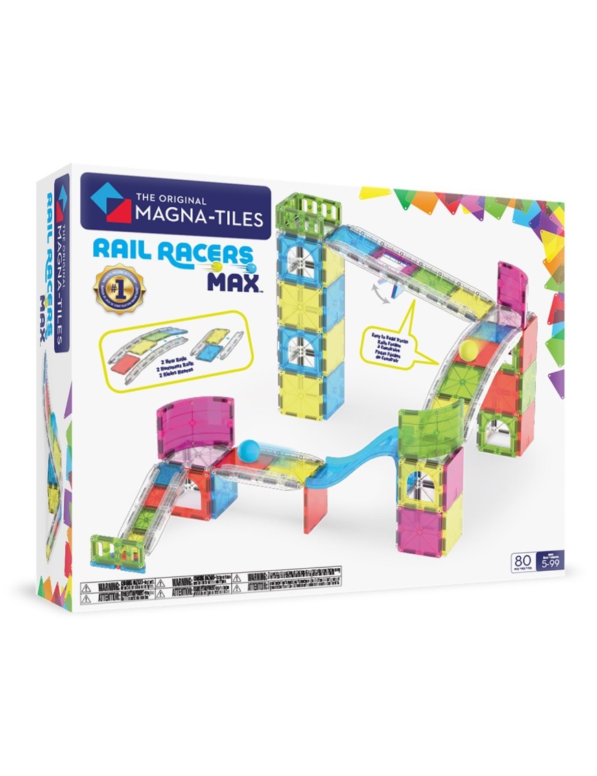 MAGNA-TILES Rail Racers Max 80 Elementów | Ecobobo