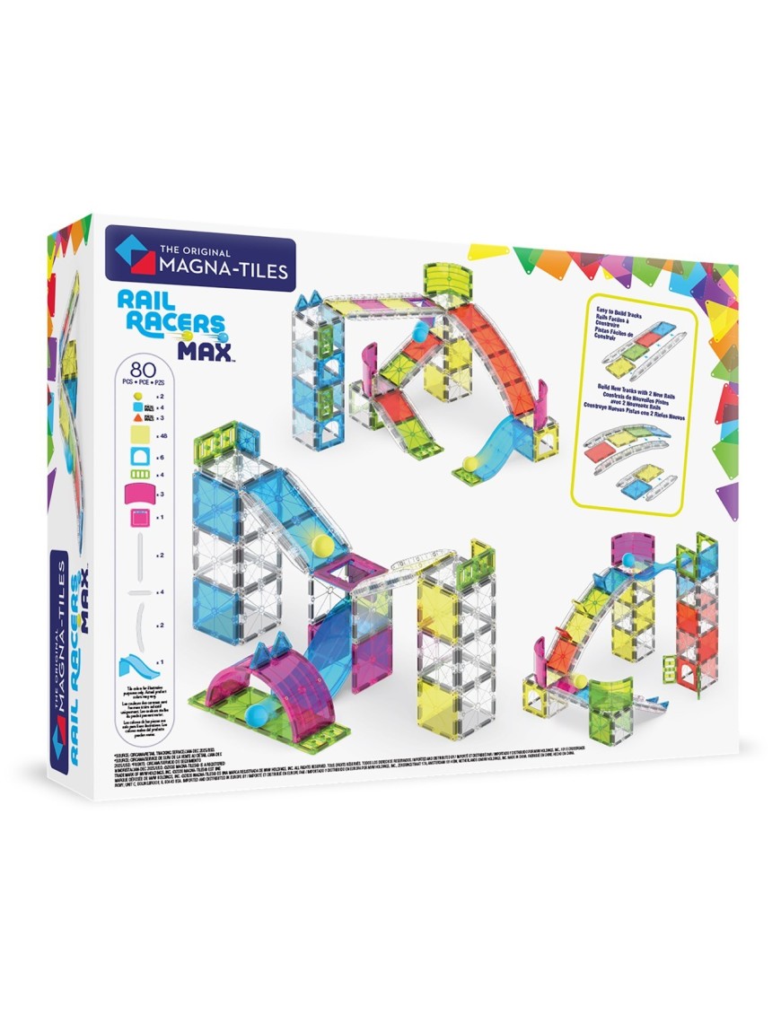 MAGNA-TILES Rail Racers Max 80 Elementów | Ecobobo