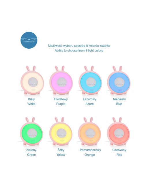 Rabbit & Friends – Lampka Nocna z Budzikiem | Ecobobo