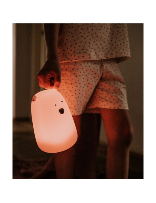 Miś Duży Lampka Silikonowa z Pilotem Różowa, Rabbit & Friends