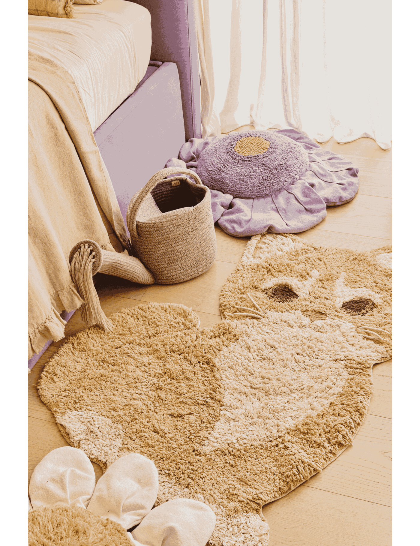 Dywan bawełniany dla dzieci Ginger Kot 85 x 130 cm do prania w pralce – Lorena Canals