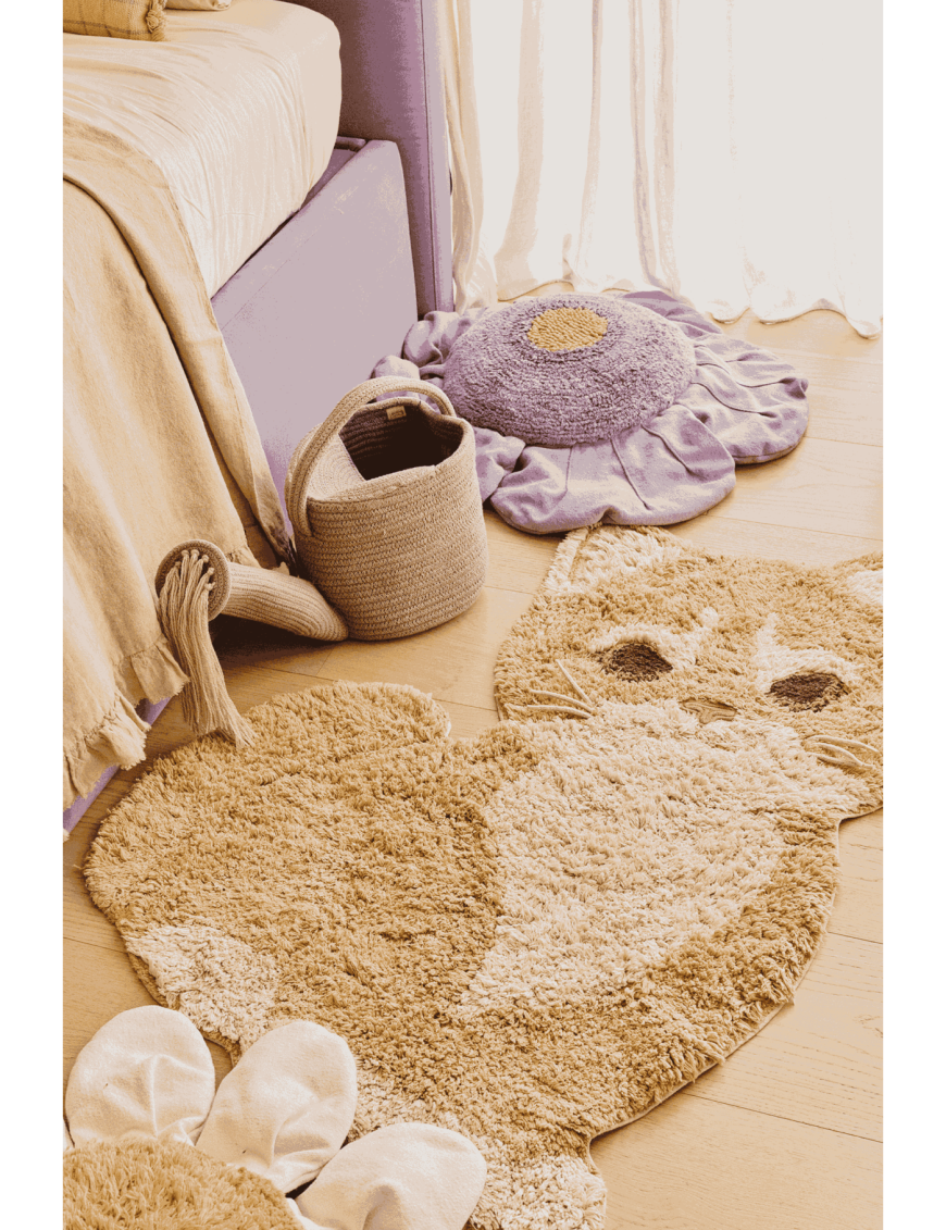 Dywan bawełniany dla dzieci Ginger Kot 85 x 130 cm do prania w pralce – Lorena Canals
