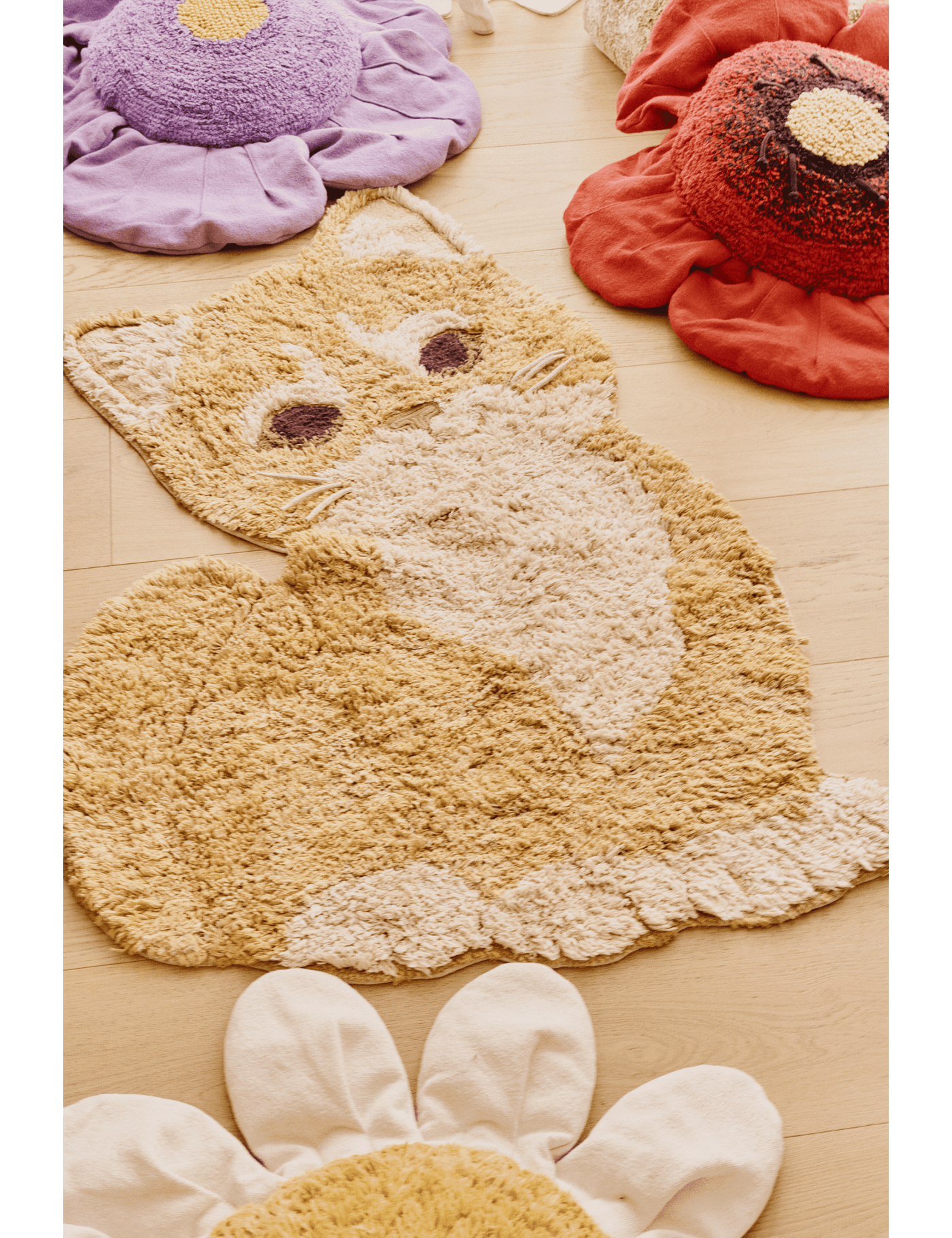 Dywan bawełniany dla dzieci Ginger Kot 85 x 130 cm do prania w pralce – Lorena Canals