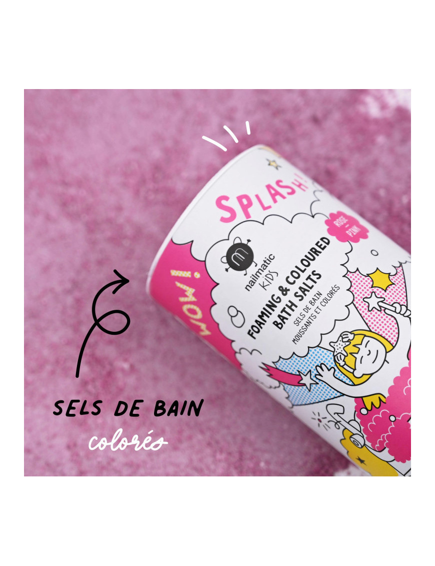 Nailmatic, Pink salts – Różowa pieniąca się sól do kapieli dla dzieci