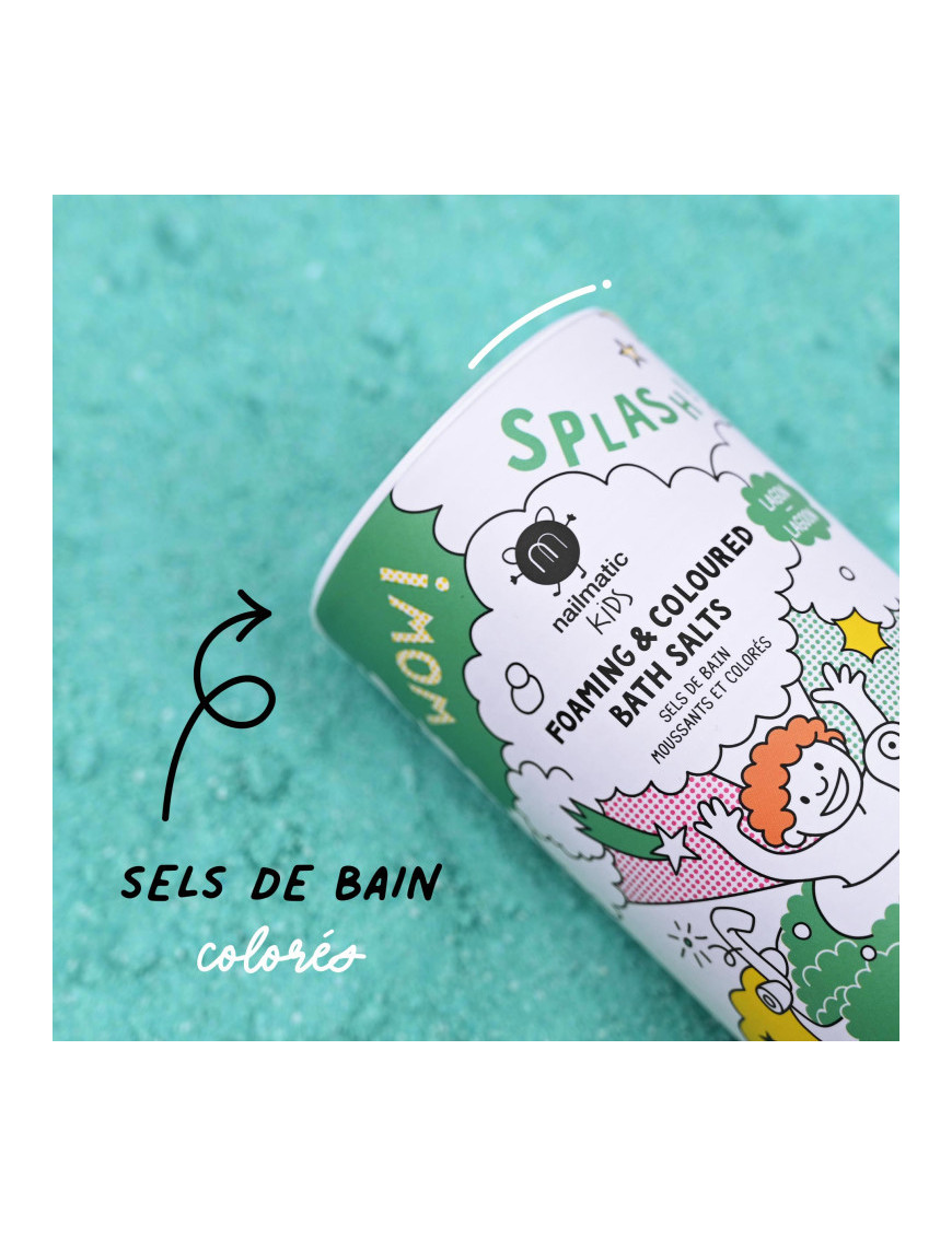 Nailmatic lagoon salts – zielona pieniąca się sól do kąpieli dla dzieci Nailmatic lagoon salts – zielona pieniąca się sól do kąpieli dla dzieci