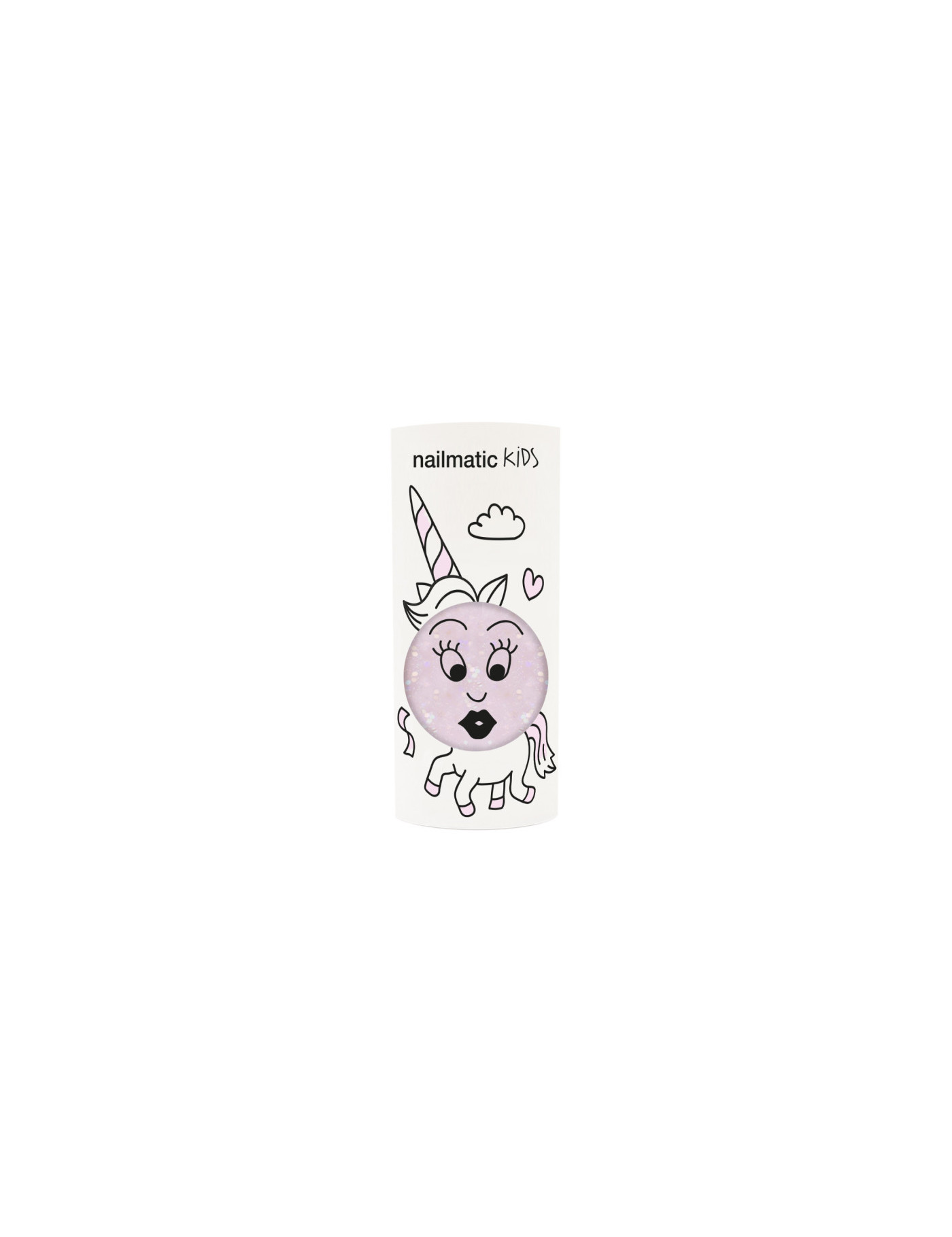 Nailmatic Polly - Lakier do paznokci w kolorze przejrzystego różu z brokatem Nailmatic Polly - Lakier do paznokci w kolorze przejrzystego różu z brokatem