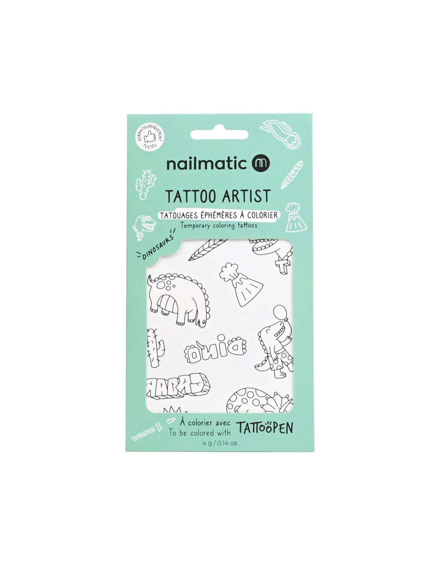 Tatuaże do kolorowania dla dzieci Dinozaury Nailmatic