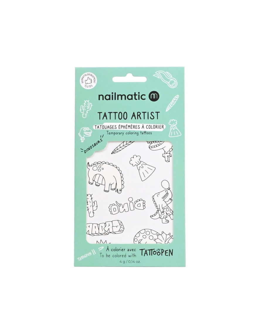 Tatuaże do kolorowania dla dzieci Dinozaury Nailmatic