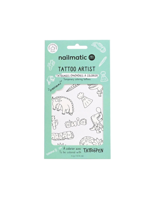 Tatuaże do kolorowania dla dzieci Dinozaury Nailmatic