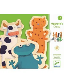 Djeco, Puzzle drewniane magnet 24cz. zwierzątka