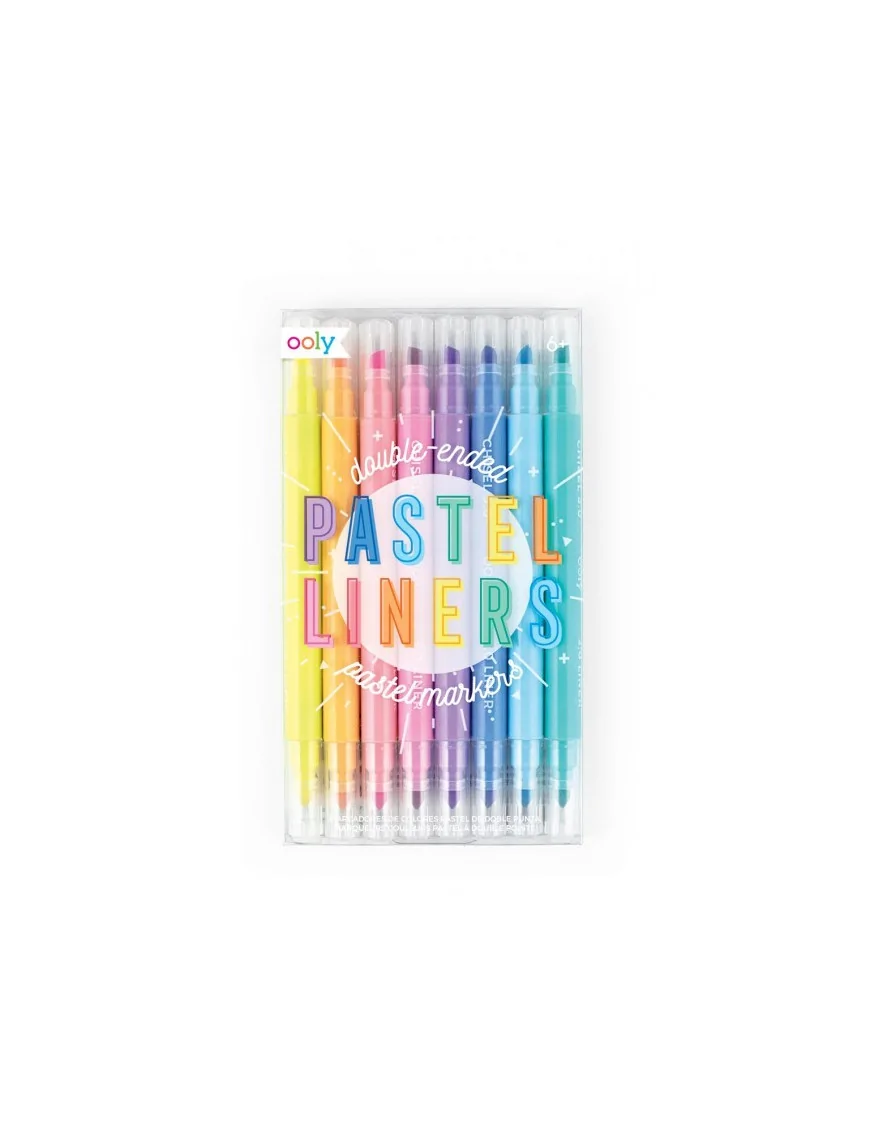 Ooly, Flamastry Zakreślacze, Pastelowe, 8 dwustronnych flamastrów
