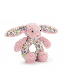 Jellycat, Grzechotka królik różowy z kolorowymi uszami 13 cm