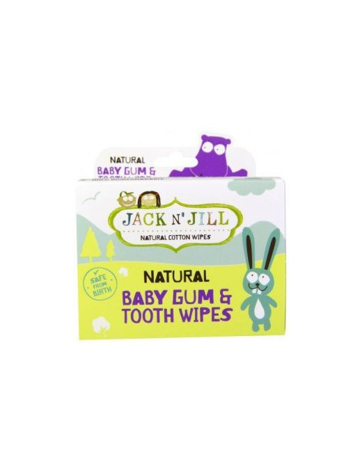 Jack N'Jill, Naturalne chusteczki do mycia dziąseł niemowląt, 25 szt.