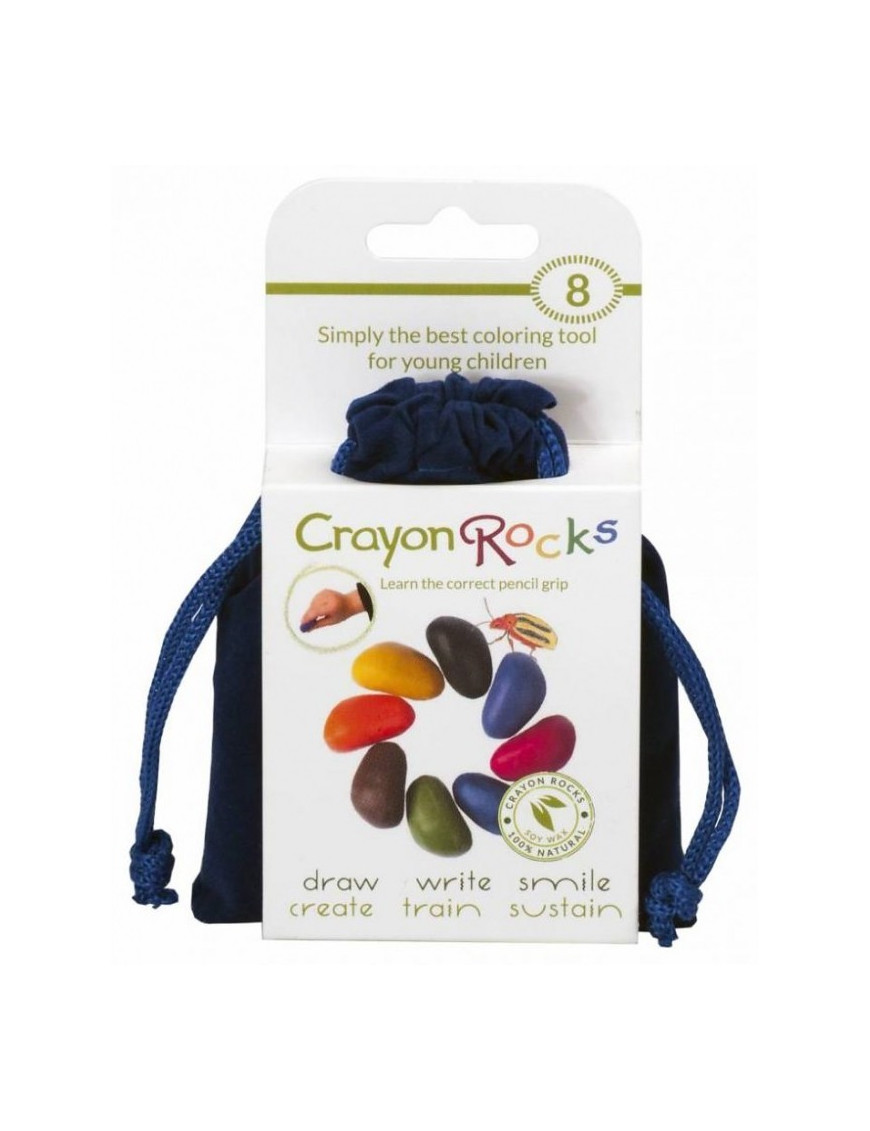 Crayon Rocks, Kredki w aksamitnym woreczku, 8 kolorów