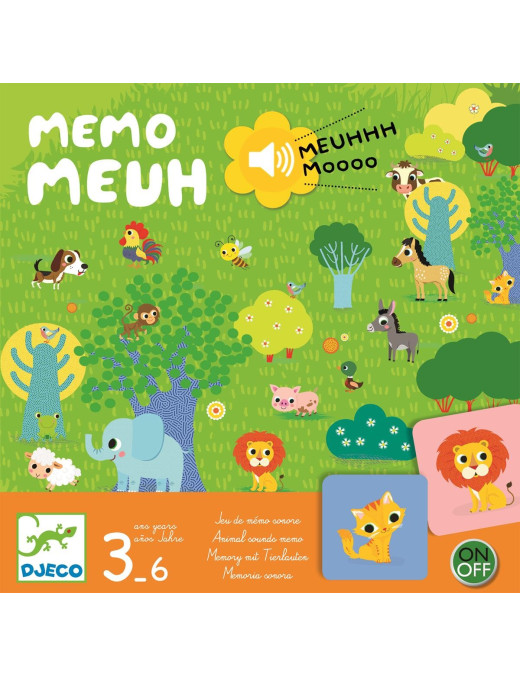 Djeco, Gra planszowa MEMO MEUUUH Z DŹWIĘKIEM
