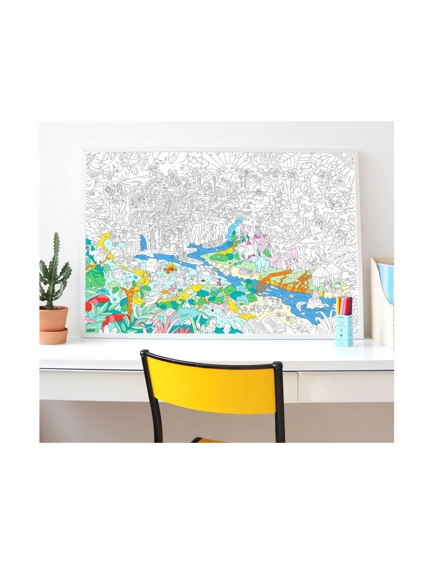 OMY, Kolorowanka 70x100 cm Dżungla