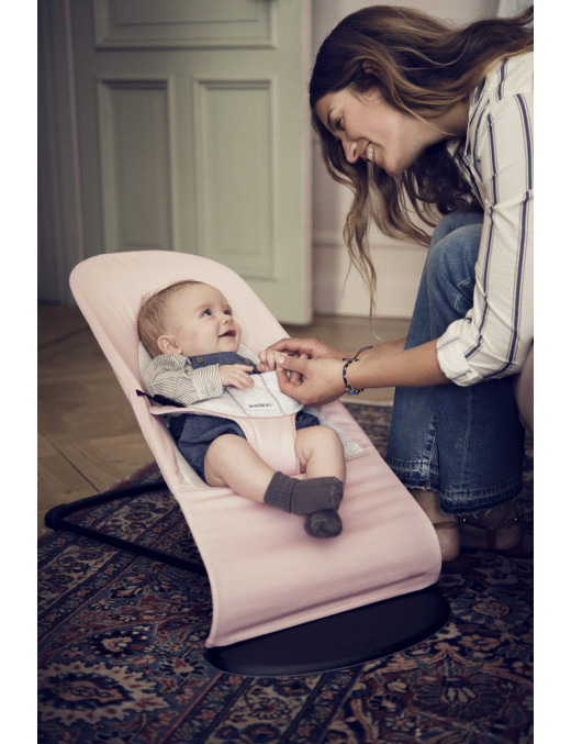 Babybjorn - Leżaczek Balance Soft Cotton/Jersey - Różowy/Szary