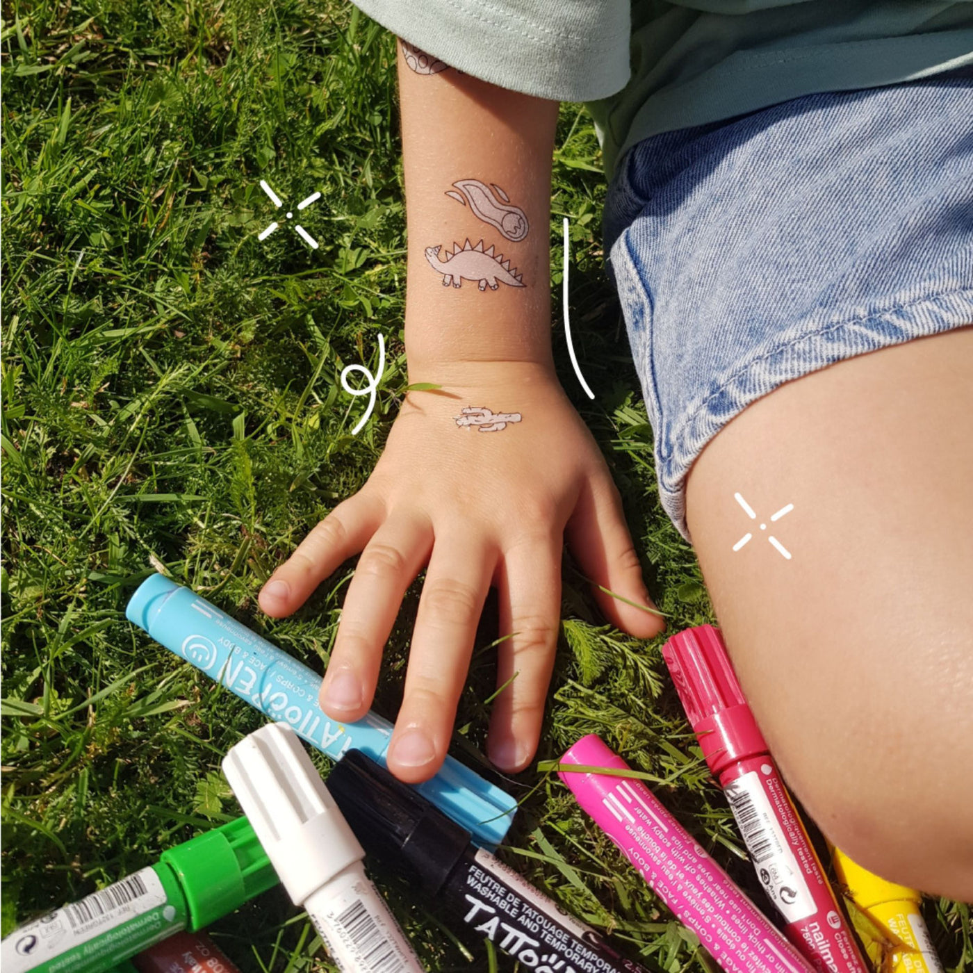 Nailmatic Tatuaże tymczasowe do kolorowania Tattoo Artist – Dinozaury